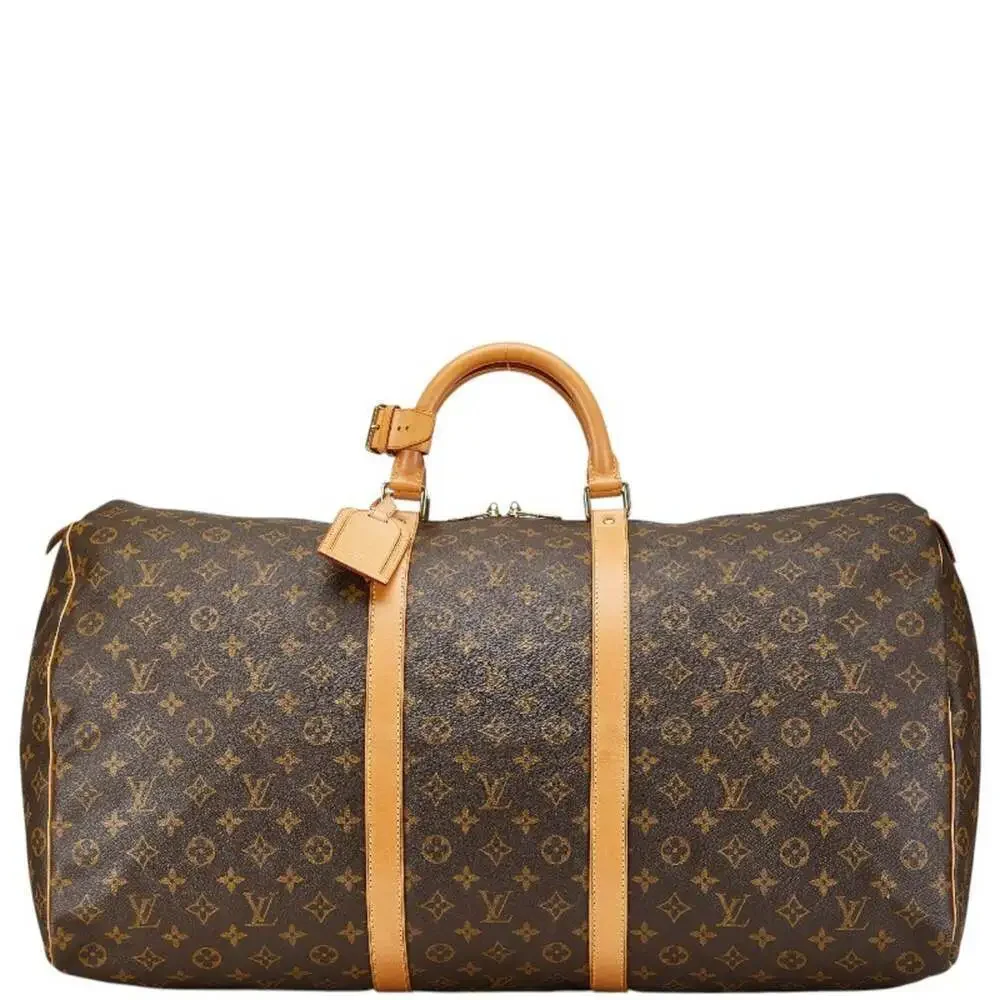 LOUIS VUITTON Brown Monogram Leather Keepall 60 Boston Bag - Picture 1 of 13